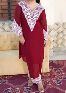 Elegant Black Kurta Set with White Embroidery