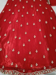 Stunning Red Embellished Lehenga Choli Set