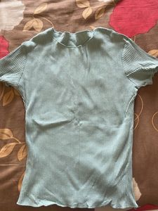 Ribbed Pastel Green top