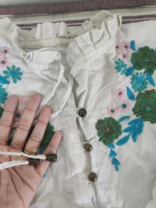 short pure cotton floral kurti