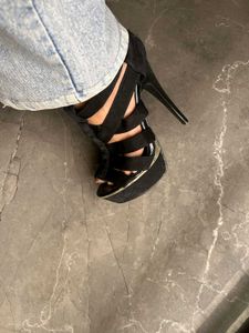 Black Strappy Platform Heels