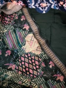 Premium Dark Green Embroidered Suit Set | Elegant
