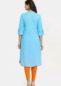 Blue &amp; White Printed Kurti