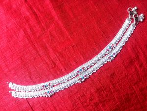 Elegant Silver Anklets with Bells
