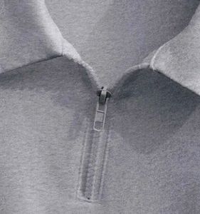 Gray Cropped Polo Shirt