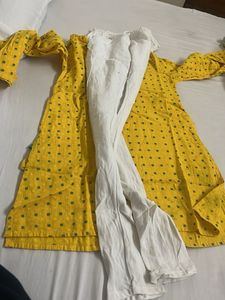 Fabindia Yellow Printed Kurta with pajama set