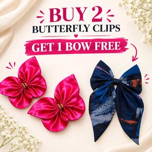Chic Butterfly & Bow Hair Clips Set