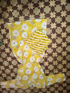 Yellow Floral Kurta Set with Dupatta