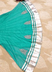 Heavy Sea Green Net Kurta Set with Sequins Work