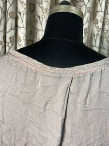 Grey Marled Knit Top