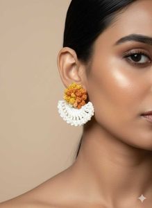 multicolour handmade Crochet Flower Earrings