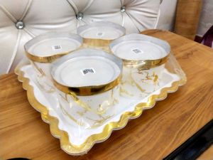 Elegant Marble Design Serving Bowls