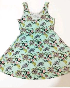 Floral Print Sleeveless Mini Dress