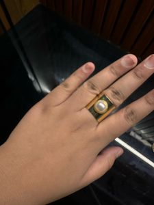 Hoop Earrings and Pearl Ring