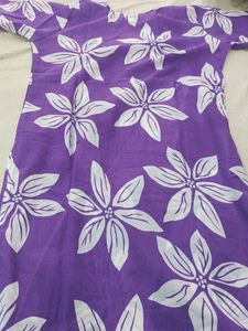 Vibrant Purple Floral Print Button-Up Top