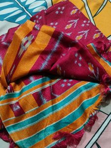 Vibrant Ikat Pattern Saree