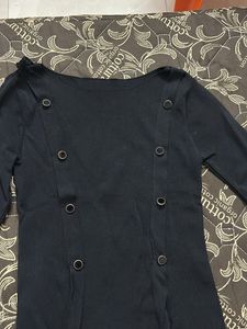 Chic Black Button-Detail Top