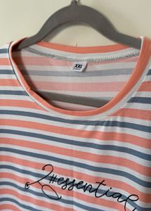 Striped T-Shirt with Graphic Print