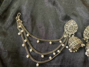 Earrings with Hair Chain