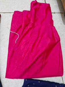 Elegant Blue Kurta Set with Pink Dupatta