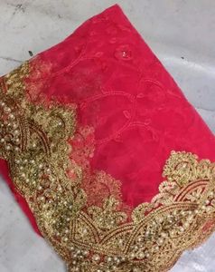 Saree Party Wear Net Without Blouse