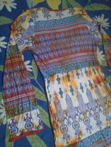 Boho Print V-Neck Midi Dress