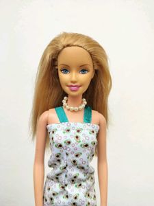 Barbie Doll with Avocado Print Dress