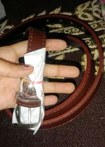 women Classic Brown Leather Belt
