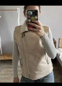 MANGO Women's Faux Shearling Lined Vest