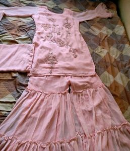 pink sharara full set