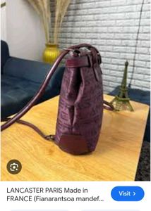 Lancaster Burgundy Monogram Tote Bag