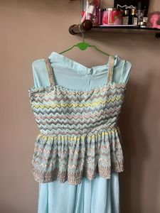 Botique stiched Light Blue Palazzo Pants
