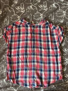 Chic Plaid Short Sleeve Button-Up Top