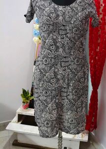 Black &amp; White Printed Dress