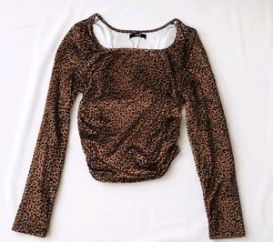 Leopard Print Long Sleeve Top