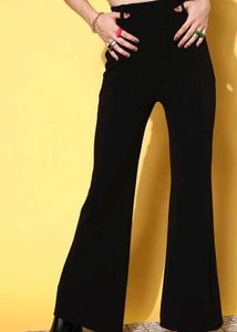 Black High- Rise Bootcut Trouser