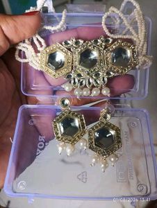 Exquisite Beaded Choker Set with Earrings
