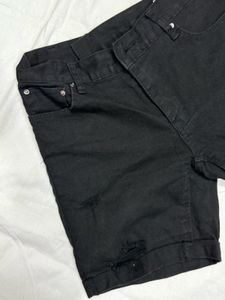 Black Denim Shorts