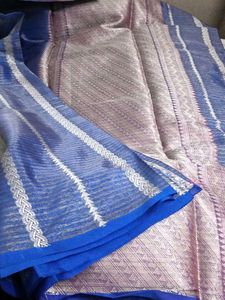Elegant Blue & Silver Saree