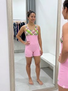 Pink Plaid Swimsuit Padded