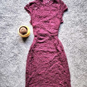Lace Burgundy Bodycon