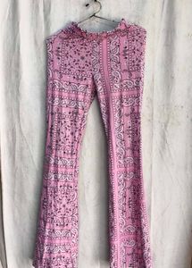 Pink Bandana Print Flare Pants