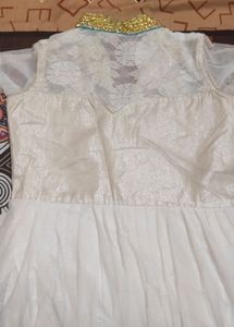 Off White Party Wear Gown