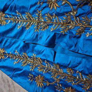 Exquisite Blue indowestern with Gold Embroidery
