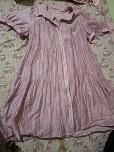 Chic Pink Tiered Midi Dress