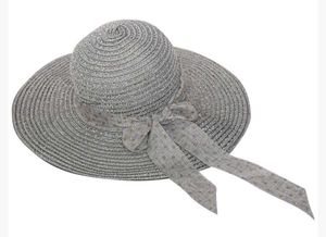Grew bow woven beach  hat