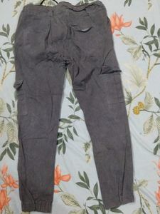 Gray Cargo Joggers