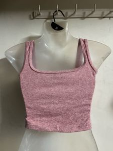 Pink Cropped Tank Top