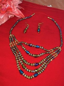 Multi-layer Beaded Necklace &amp; Earrings Set