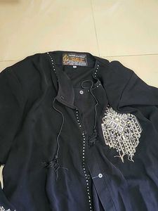 Elegant Black Embellished Abaya Style Gown